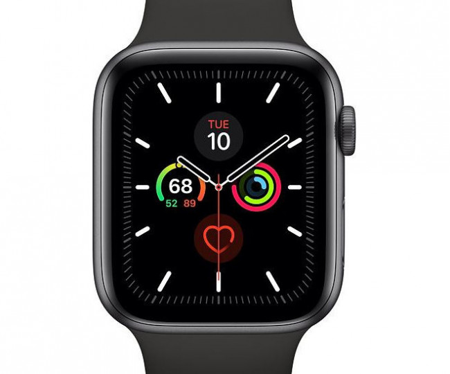 Apple Watch Series 5 GPS 44mm Space Gray Aluminum w. Black b.- Space Gray Aluminum (MWVF2) б/у